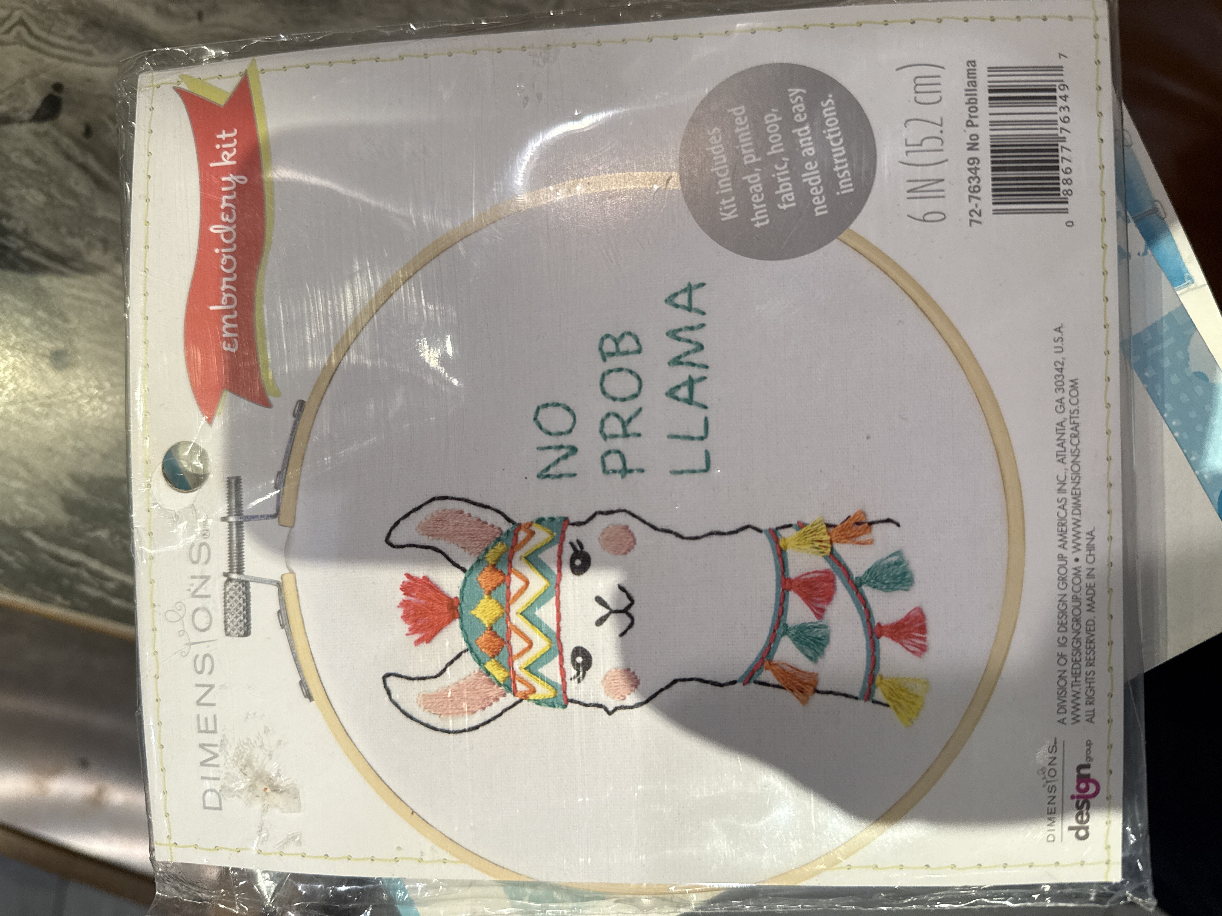 Dimensions No Probllama 6-inch Embroidery Kit