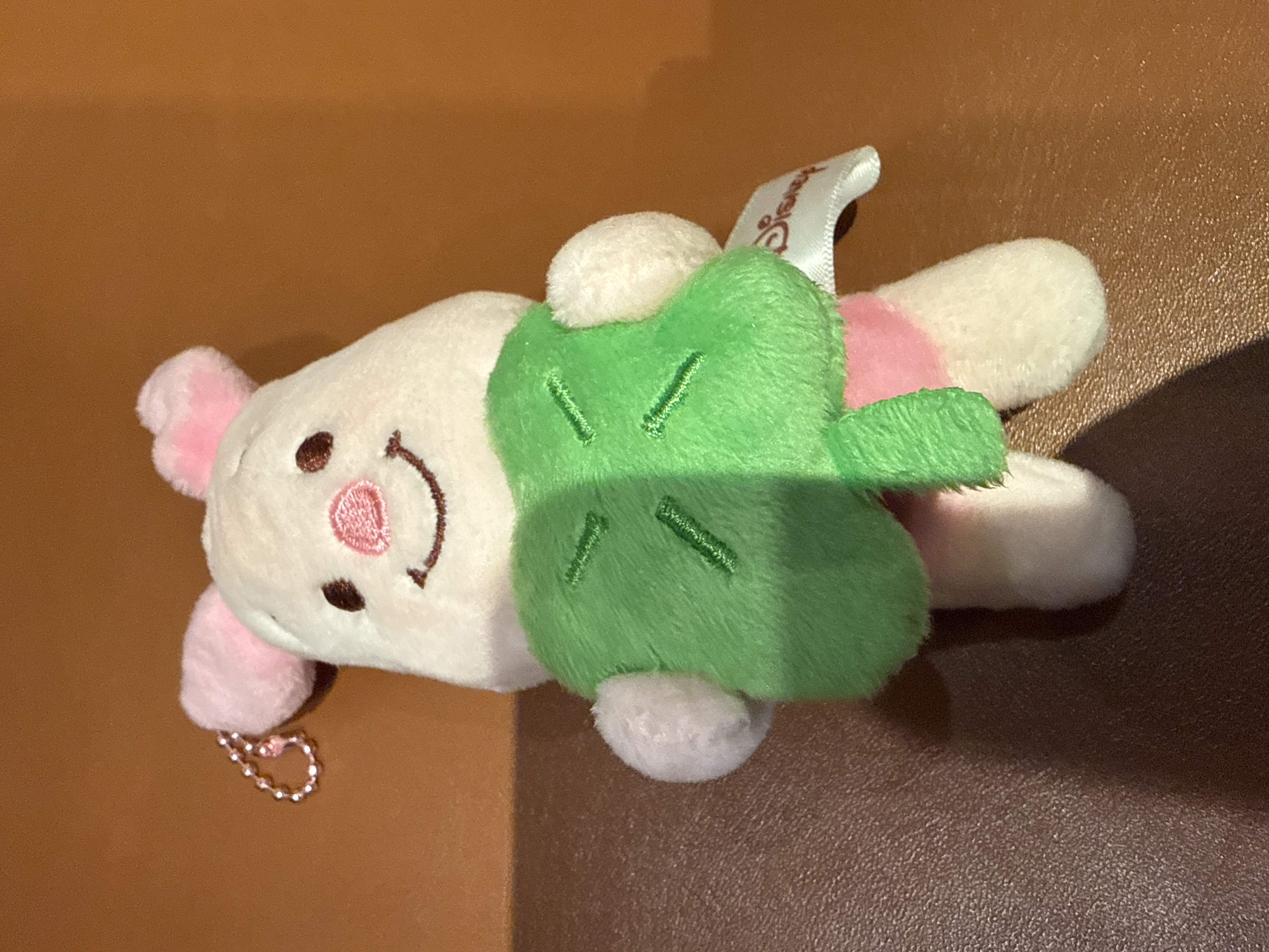 Disney Piglet Plush Keychain with Clover