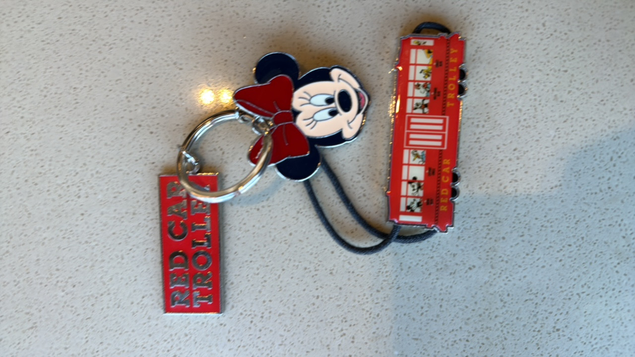 Disney Minnie Mouse Red Car Trolley Keychain