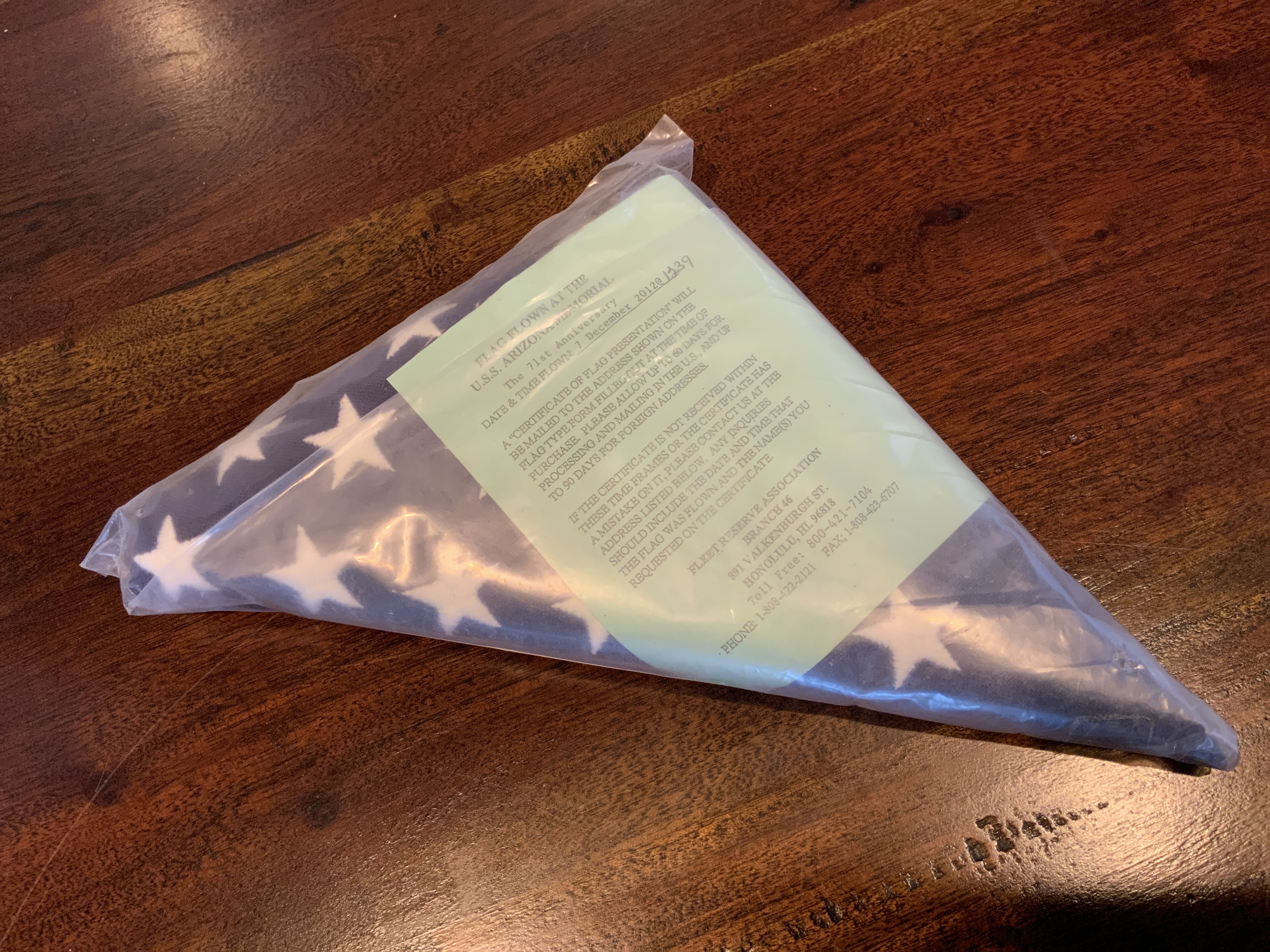 Commemorative USS Arizona Memorial Flag