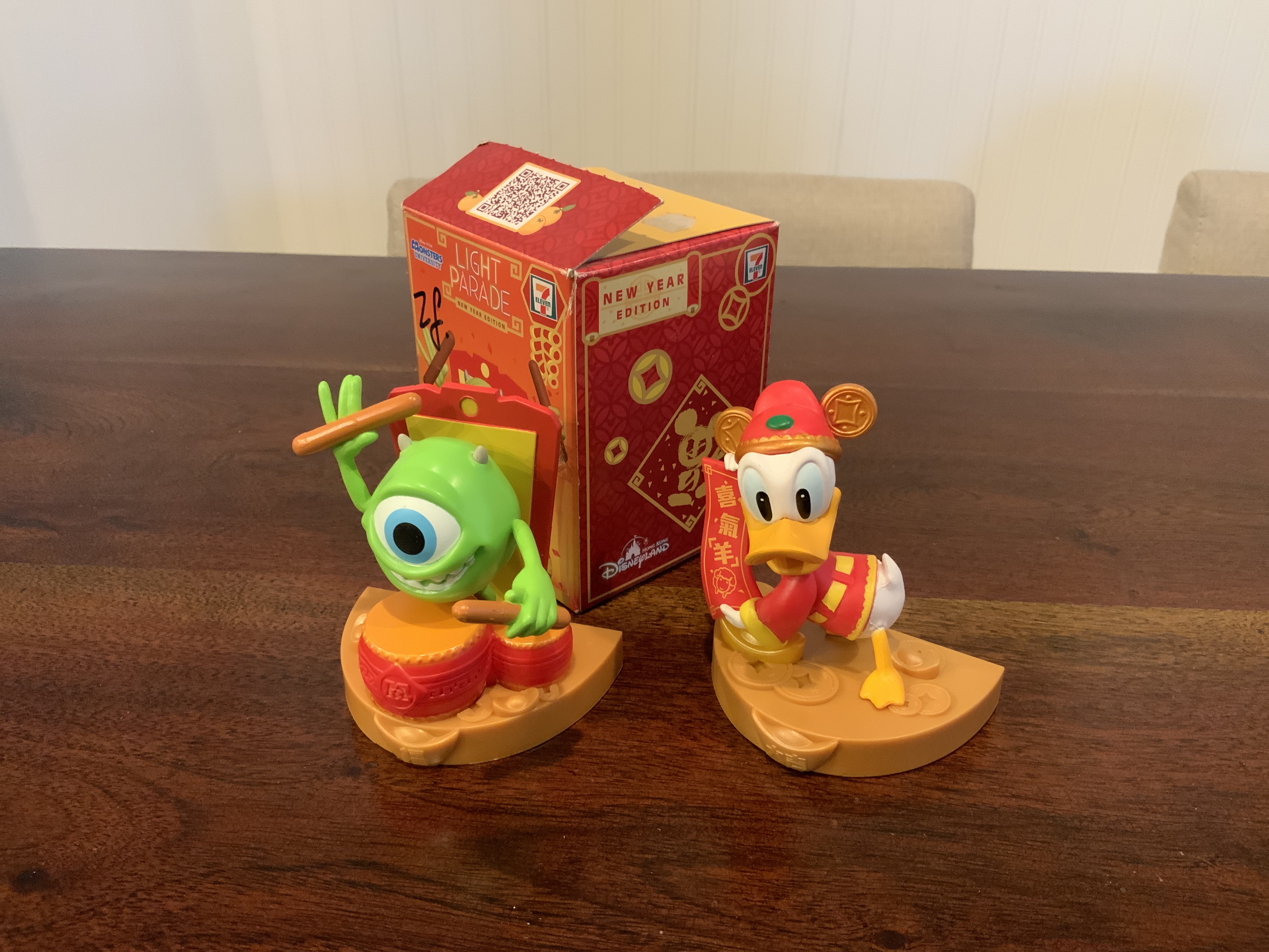 Disney Hong Kong Disneyland Lunar New Year Mike and Donald Figurines